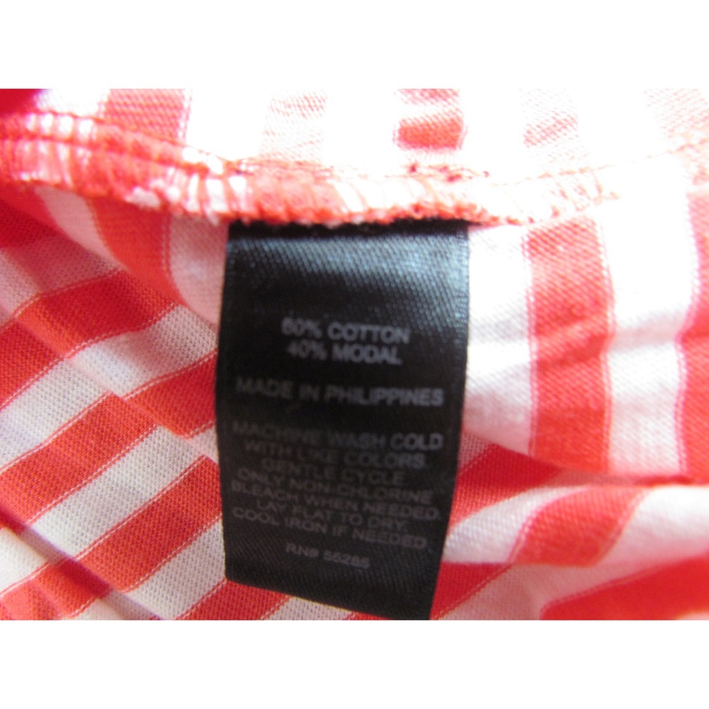 NWT Express Strapless Dress Medium Coral Striped Ruched Summer Sun Dress - Picture 7 of 8